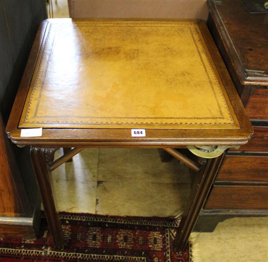 Mahogany leather top games table